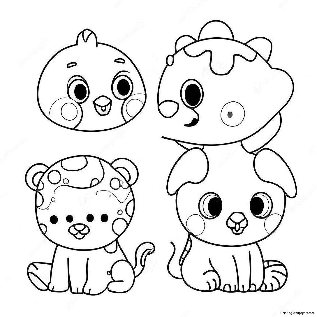 Colorful Polka Dot Animals Coloring Page 26813