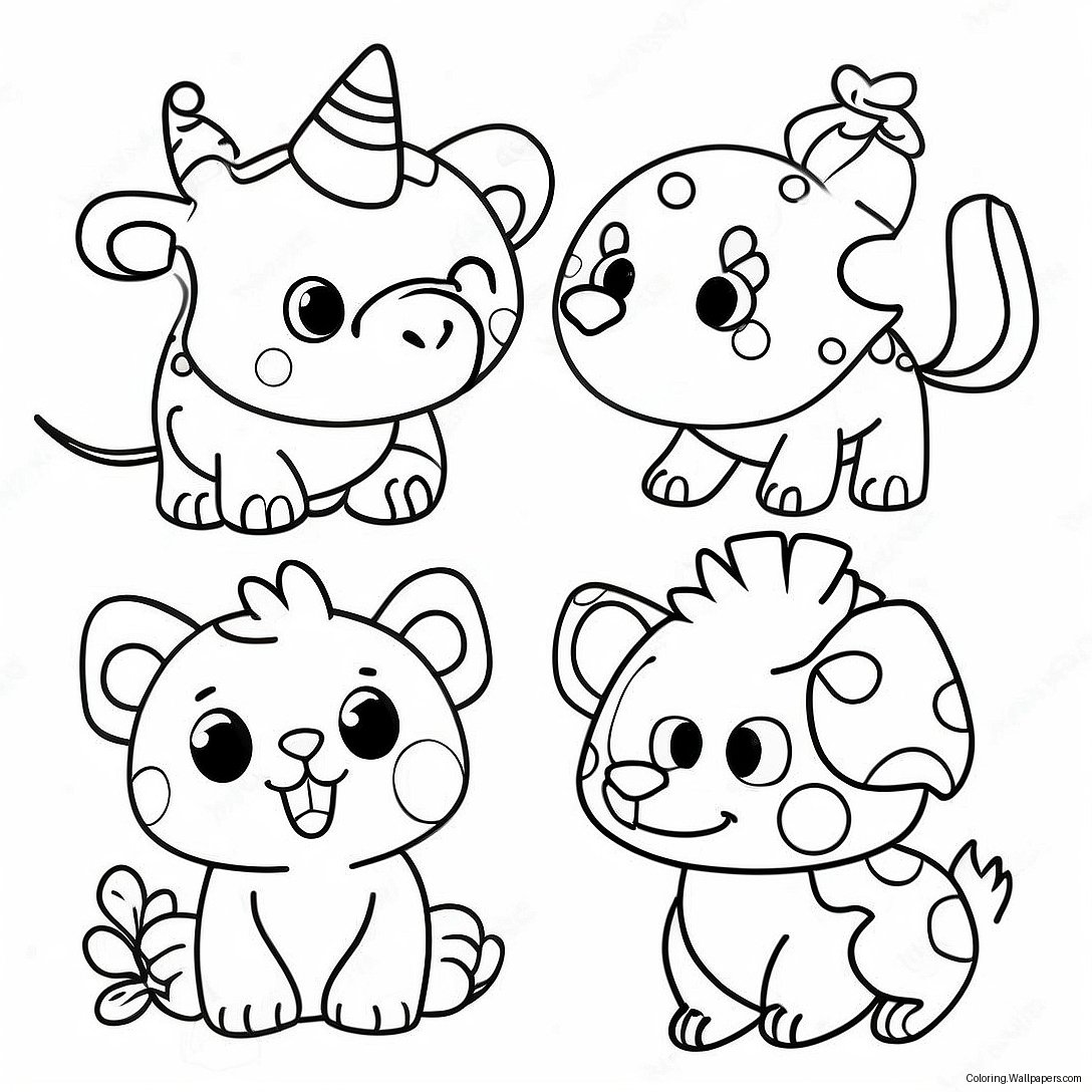 Colorful Polka Dot Animals Coloring Page 26815