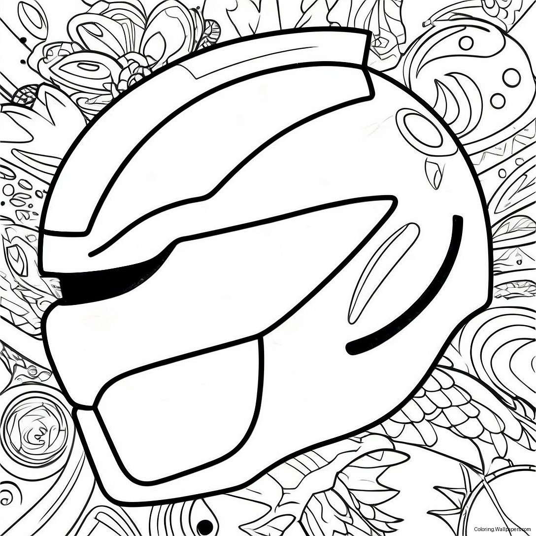 Colorful Power Ranger Helmet Coloring Page 49816