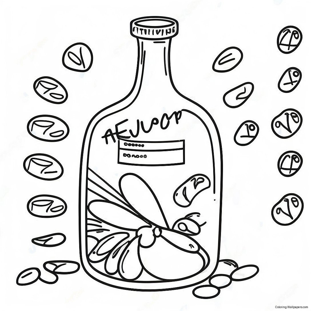 Colorful Prescription Bottle Coloring Page 3336