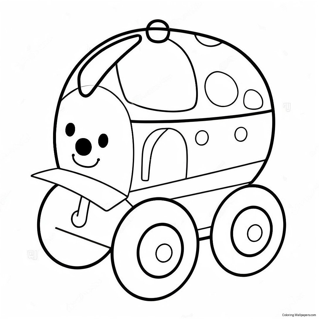 Colorful Push And Pull Toy Coloring Page 31912