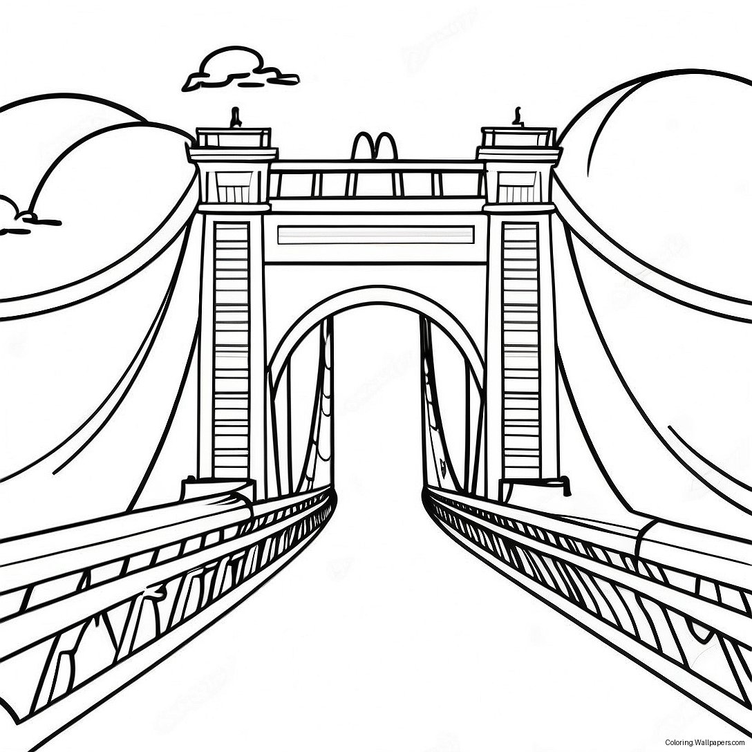 Colorful Rainbow Bridge Coloring Page 43718