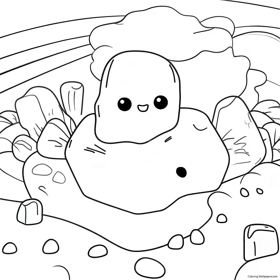 Colorful Rainbow Rocks Coloring Page 43830