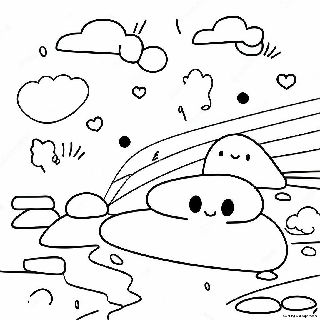 Colorful Rainbow Rocks Coloring Page 43832