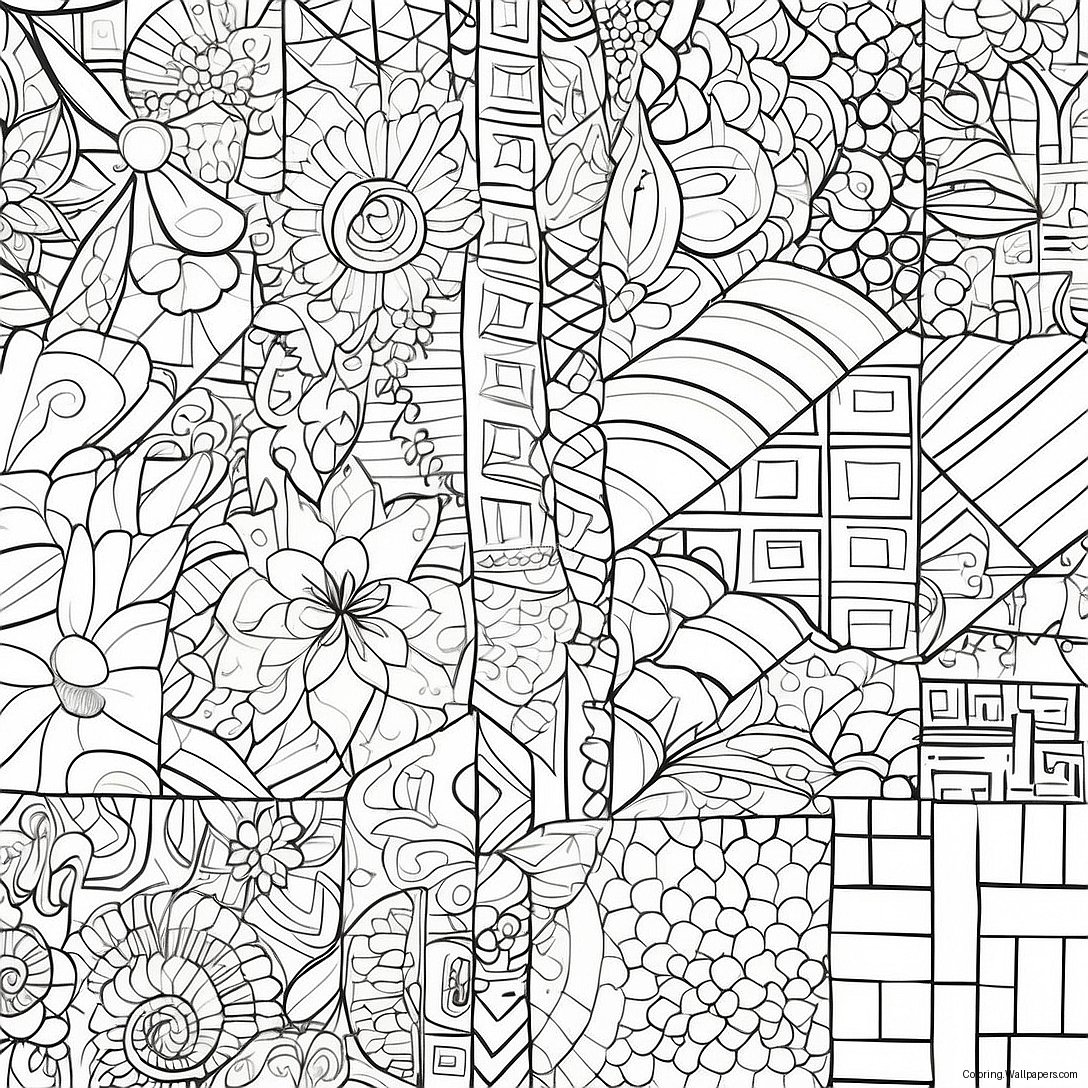 Colorful Rectangle Patterns Coloring Page 31905