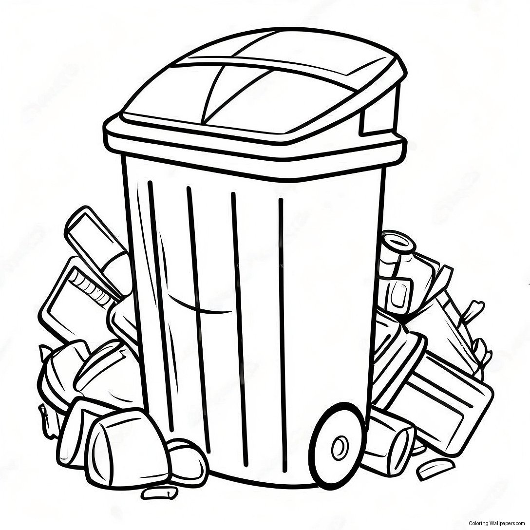 Colorful Recycling Bin Coloring Page 30507