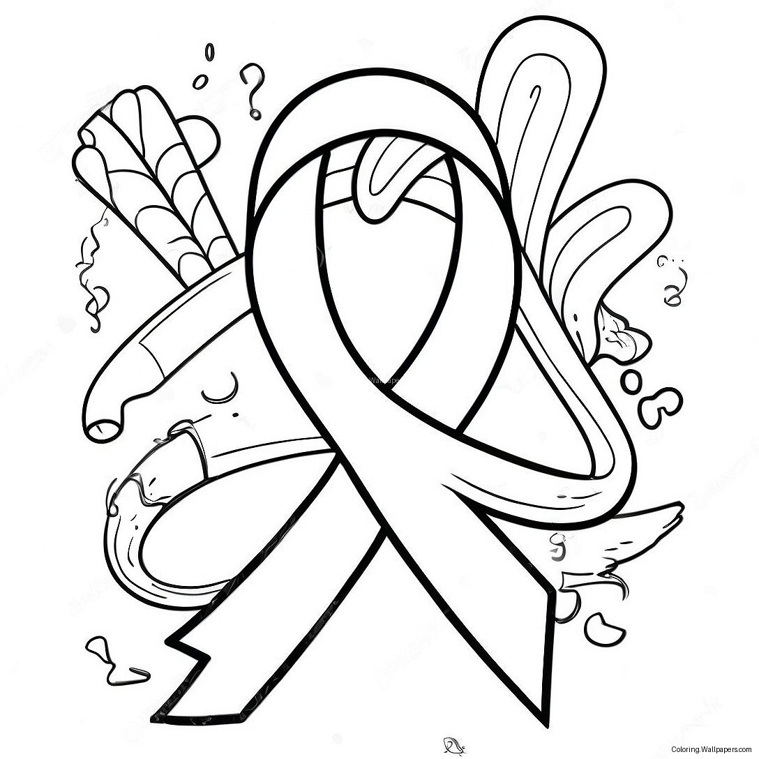 Colorful Red Ribbon Week Celebration Coloring Page 14071