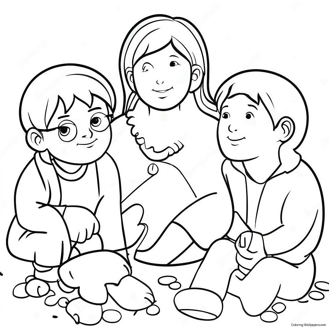 Colorful Respectful Friends Coloring Page 9131