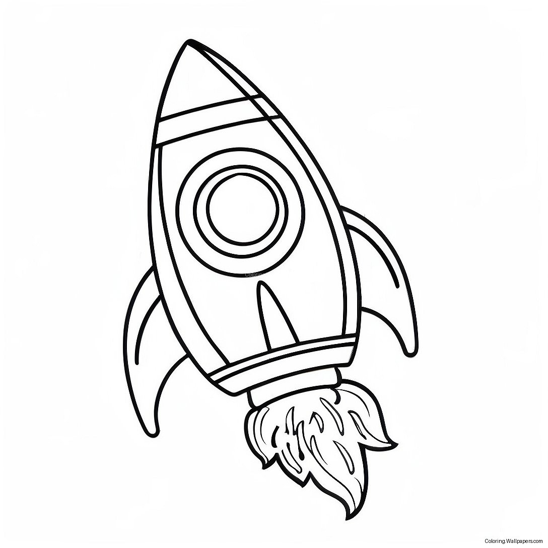 Colorful Rocket Launching Coloring Page 22190