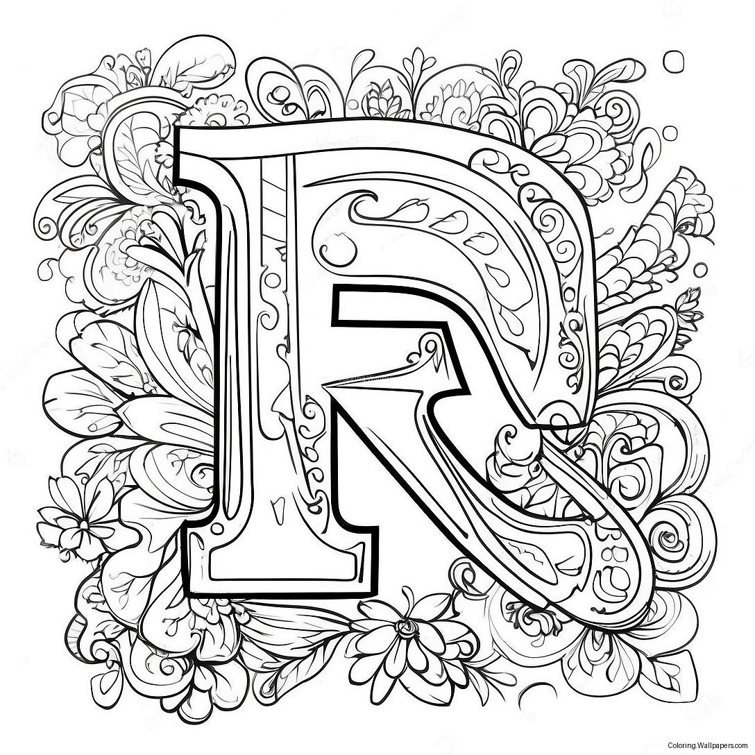 Colorful Russian Alphabet Letters Coloring Page 9489