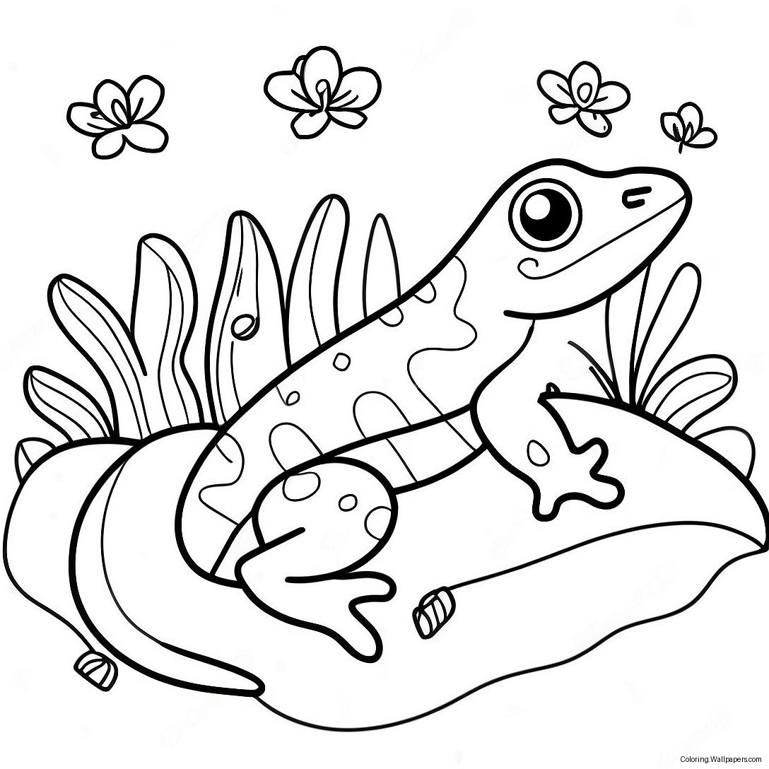 Colorful Salamander In Nature Coloring Page 24133