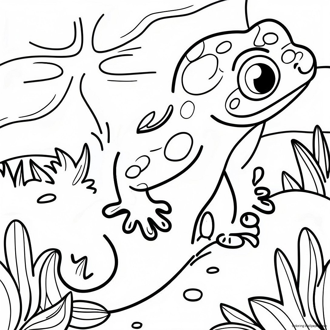 Colorful Salamander In Nature Coloring Page 24134