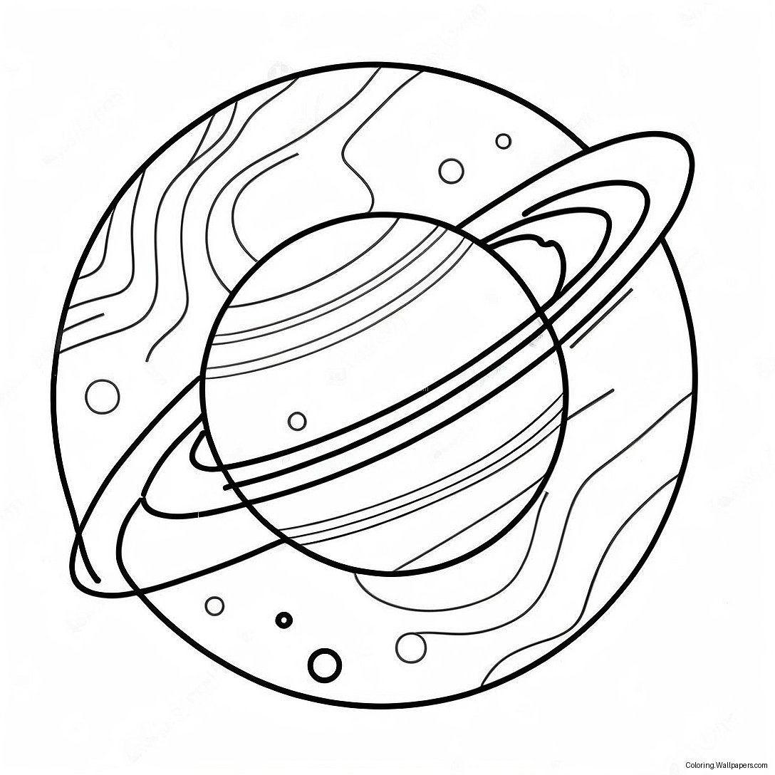 Яркий Сатурн С Кольцами Раскраска 17915