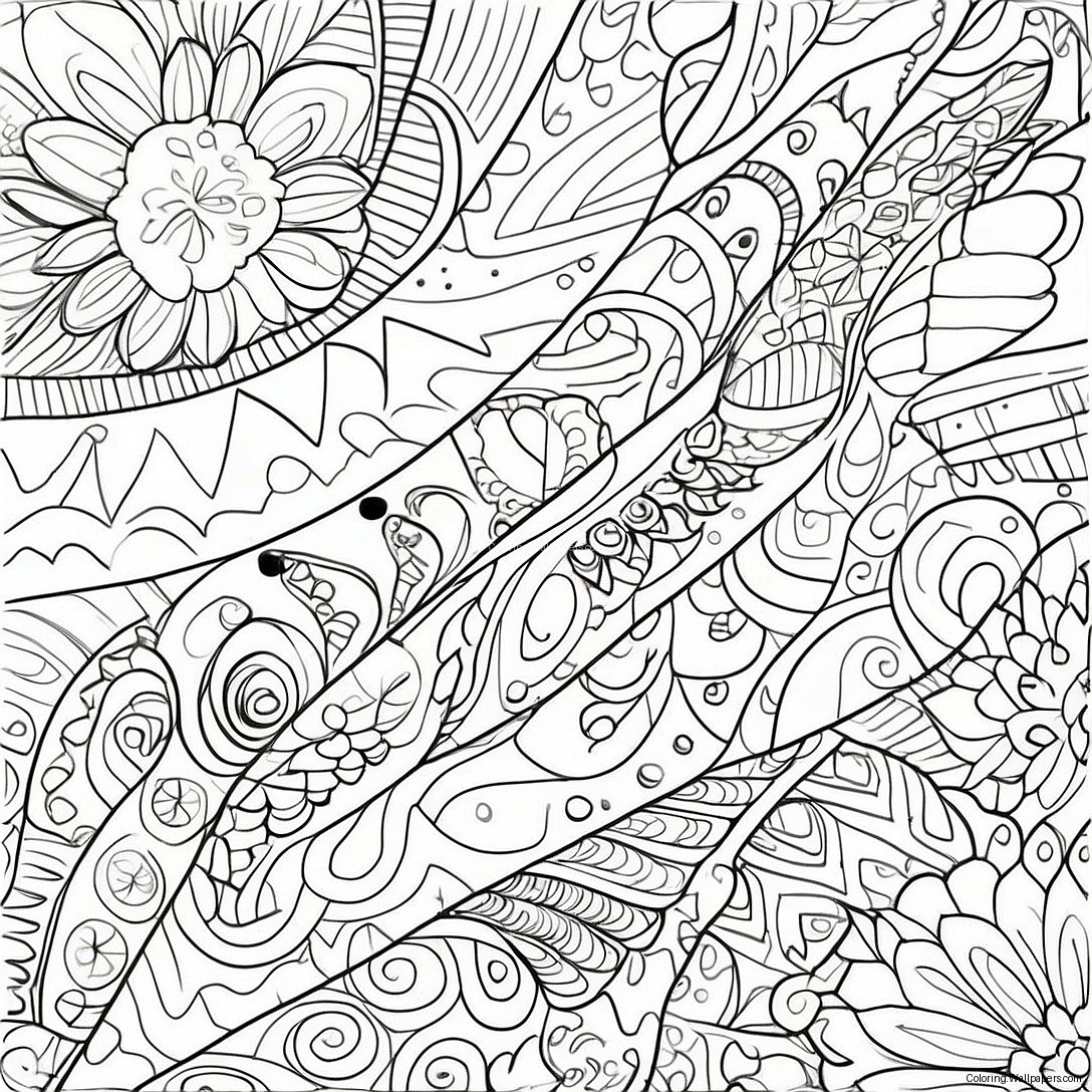 Colorful Scarf Patterns Coloring Page 48991