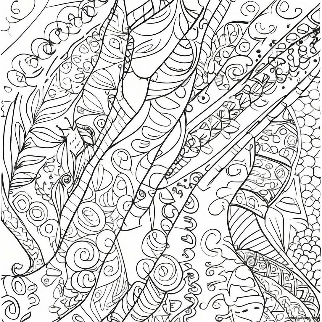 Colorful Scarf Patterns Coloring Page 48992