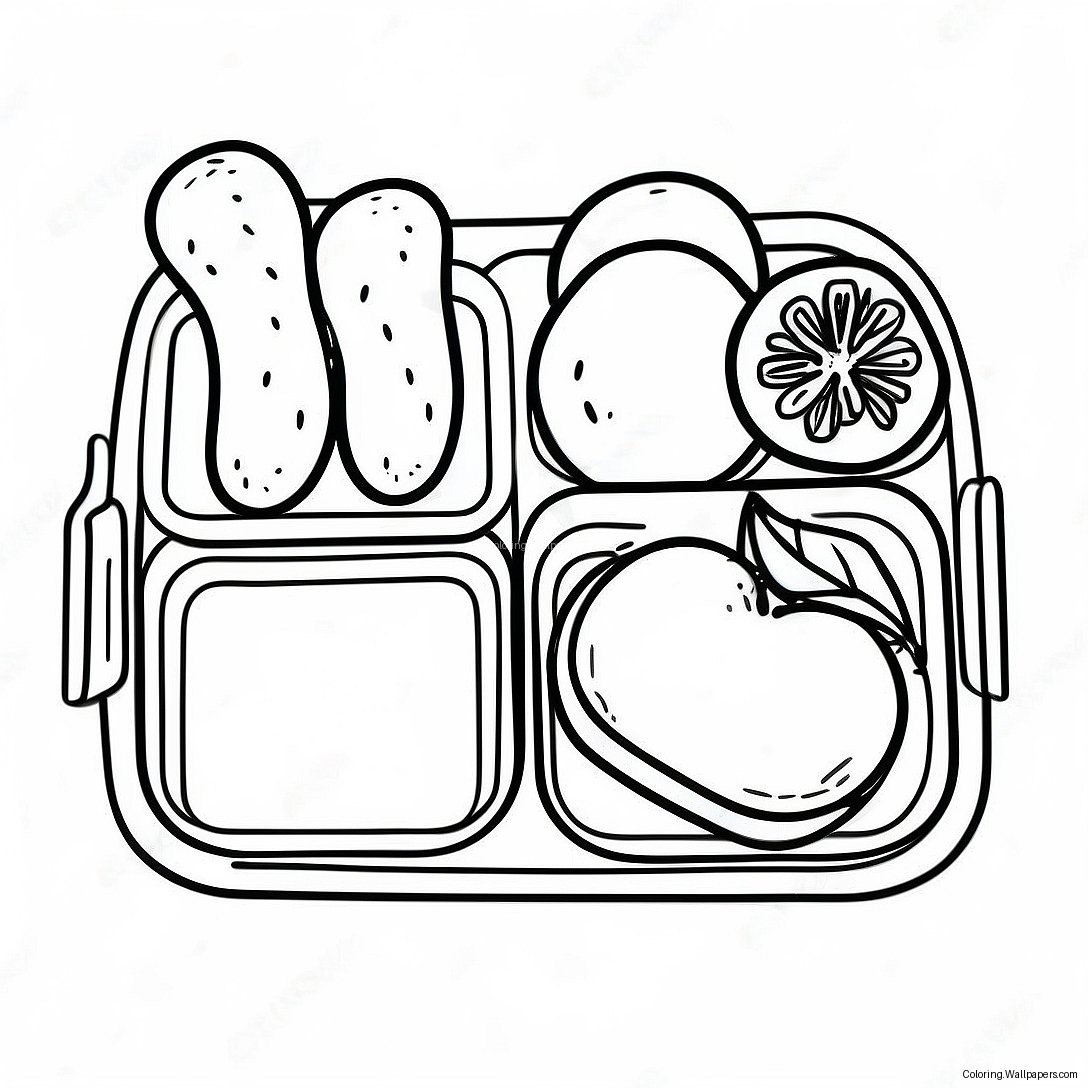 Colorful School Lunch Tray Coloring Page 28118