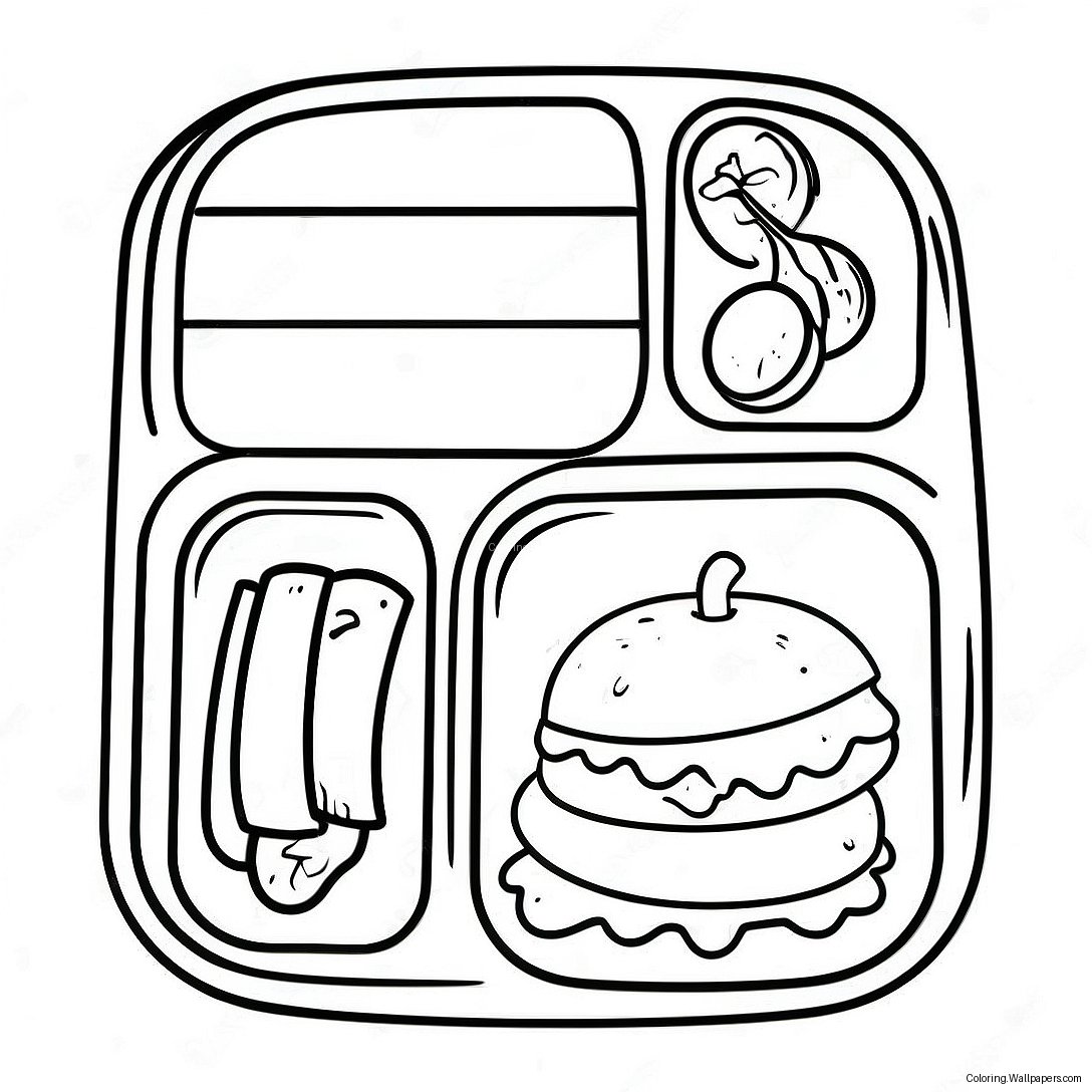 Colorful School Lunch Tray Coloring Page 28120