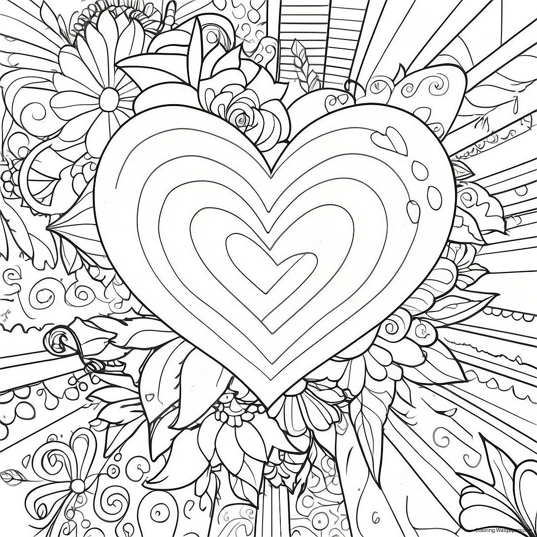 Colorful Share The Love Heart Coloring Page 42710