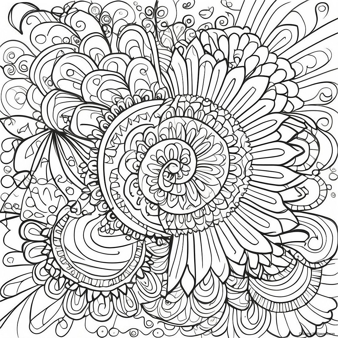 Kleurrijke Sharpie Mandala Kleurplaat 6930