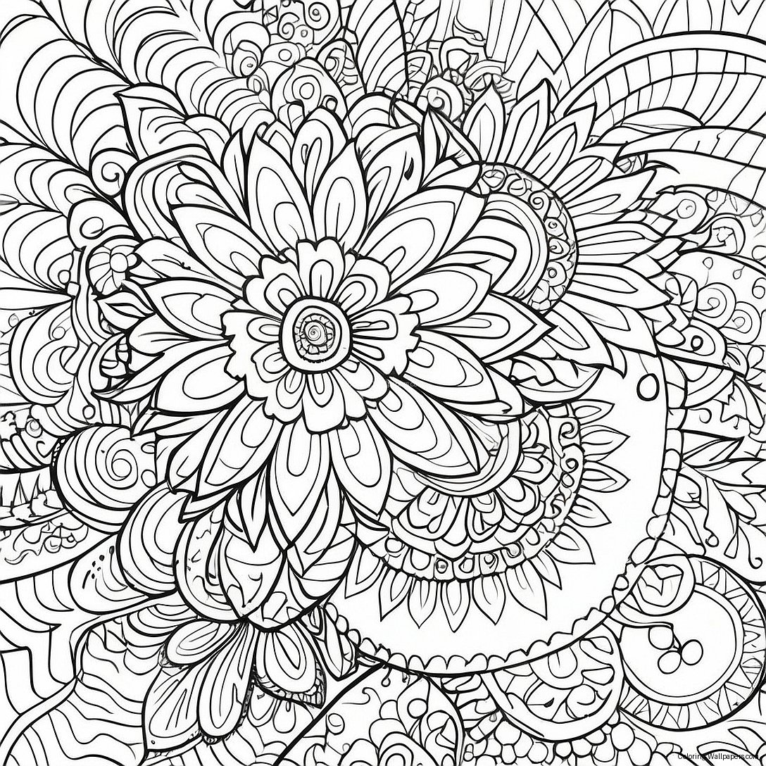 Colorful Sharpie Mandala Coloring Page 6931