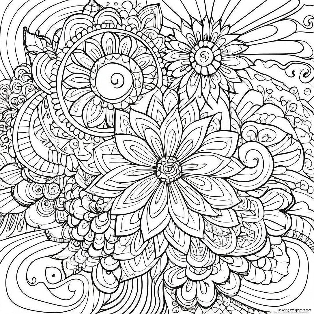 Colorful Sharpie Mandala Coloring Page 6932