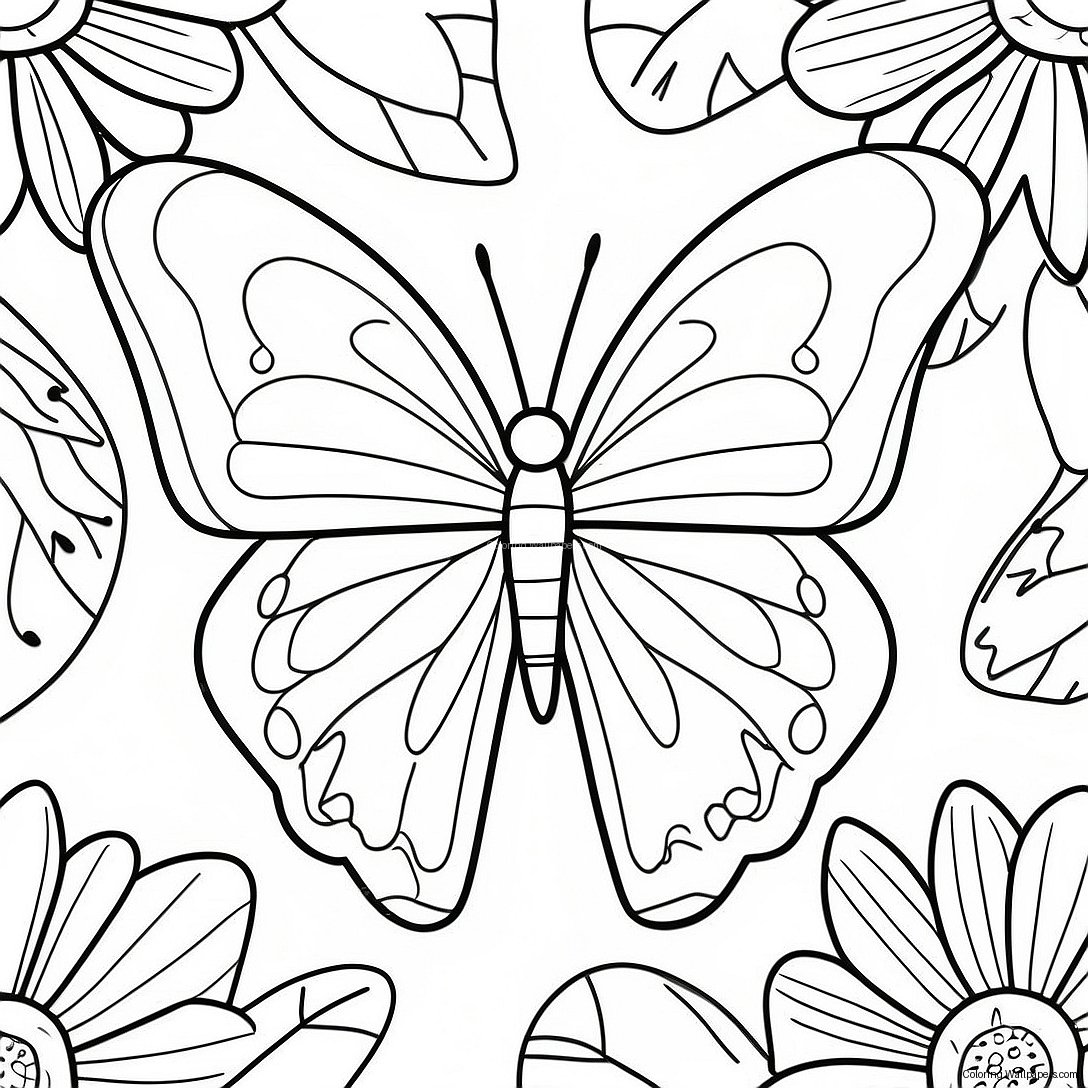 Página Para Colorear De Mariposa De Alas De Seda Colorida 23166