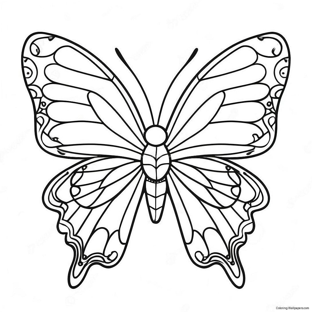 Página Para Colorear De Mariposa De Alas De Seda Colorida 23167