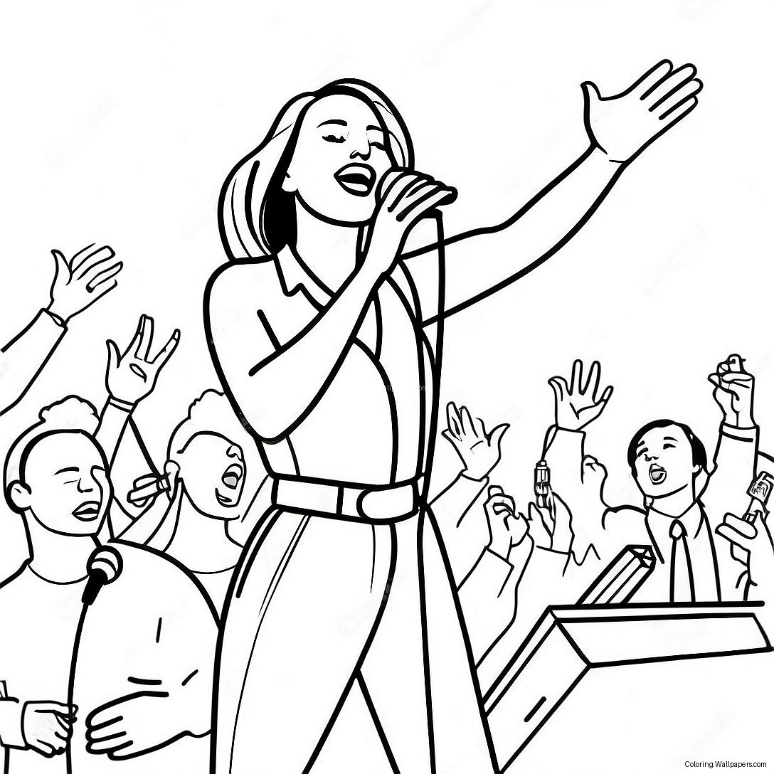 Colorful Singers In Concert Coloring Page 4014