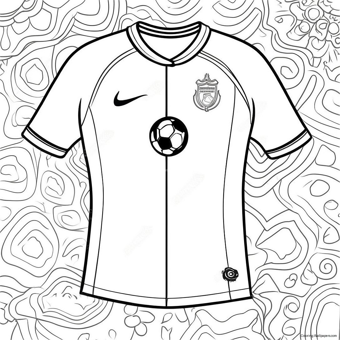 Pagini De Colorat Cu Design Colorat De Tricou De Fotbal 53758