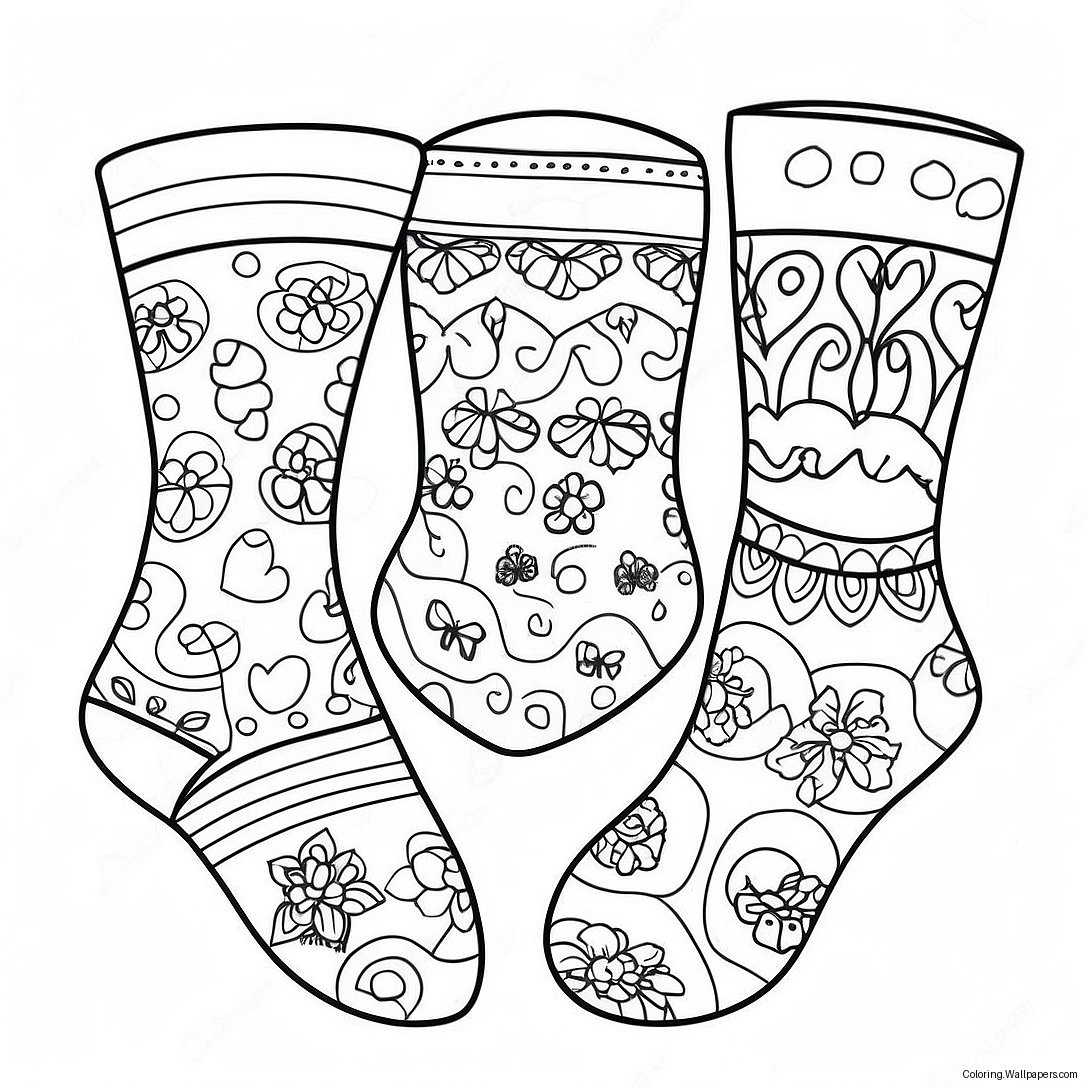 Färgglada Sockdesigns Målarbild 16237