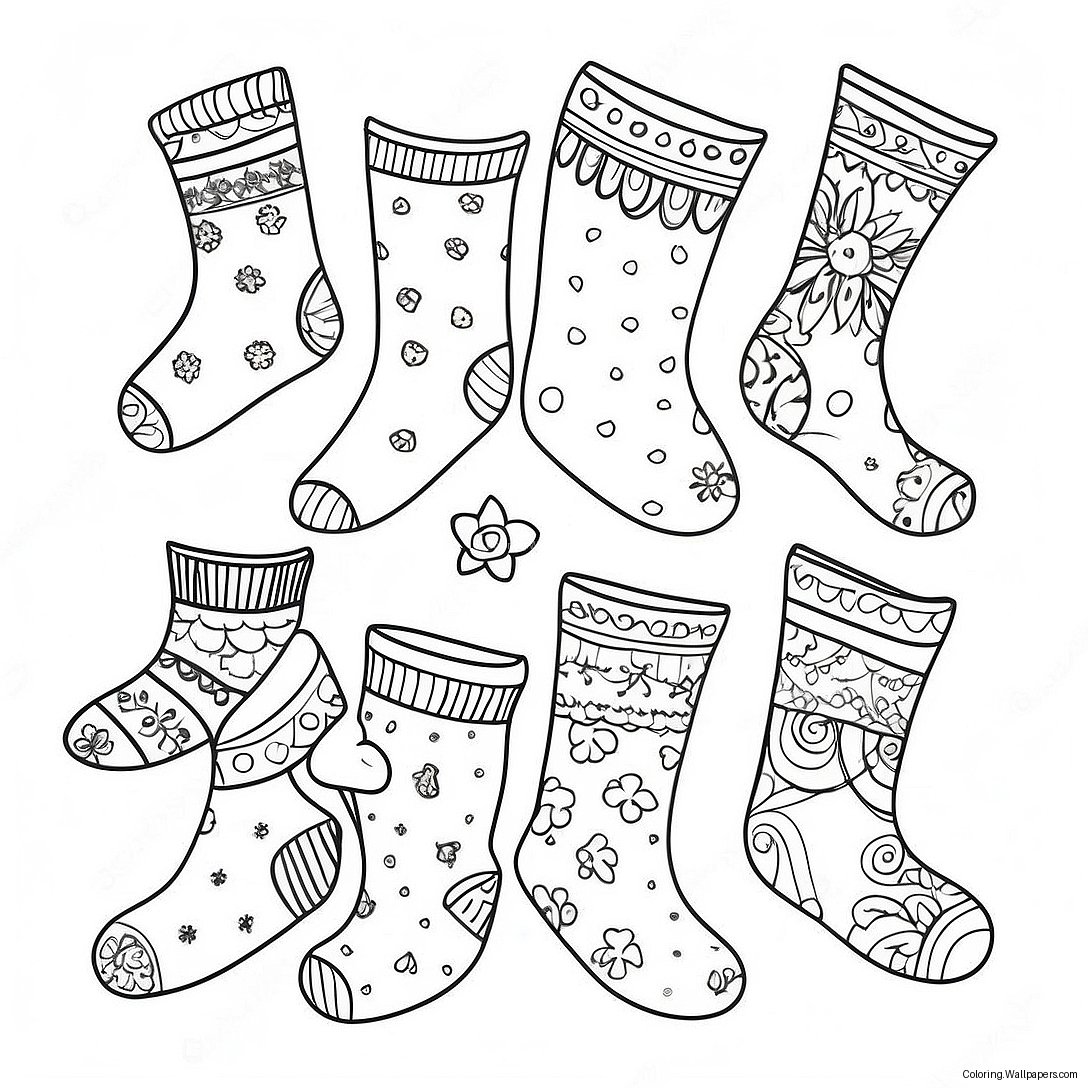 Colorful Sock Designs Coloring Page 16240