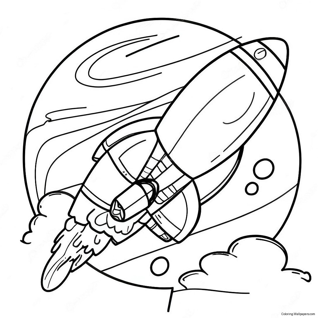 Página Para Colorear Del Transbordador Espacial Colorido Orbitando La Tierra 17534