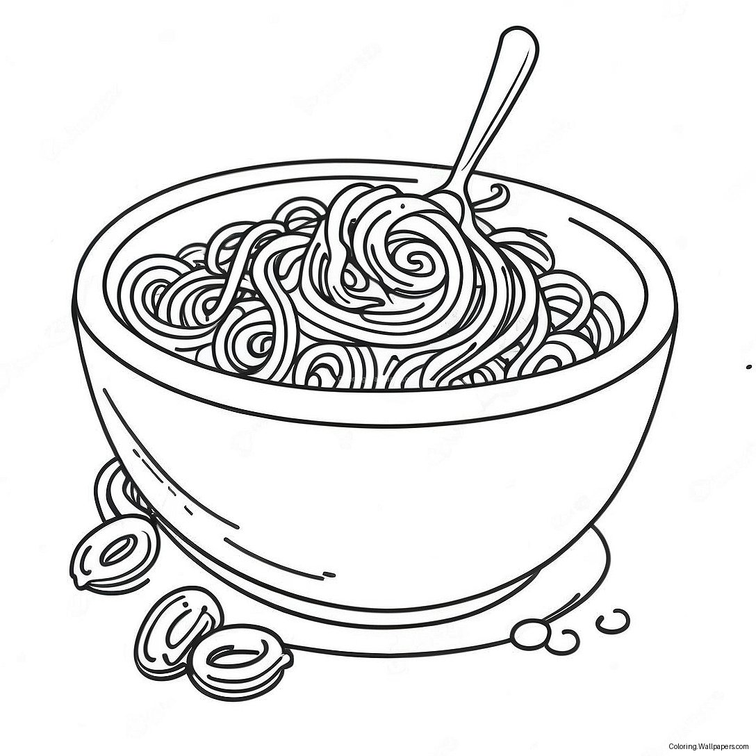 Colorful Spaghetti Bowl Coloring Page 22810