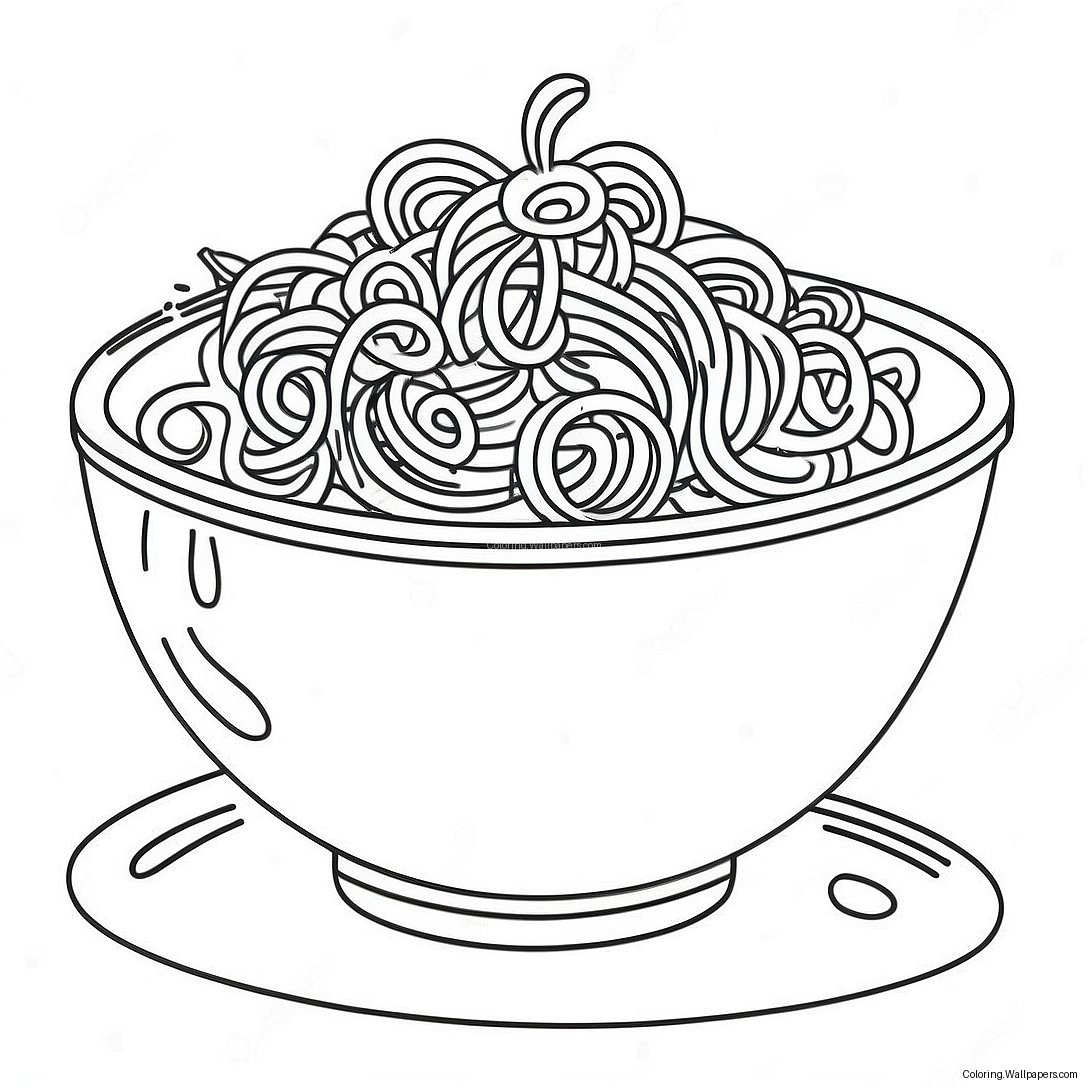 Colorful Spaghetti Bowl Coloring Page 22812