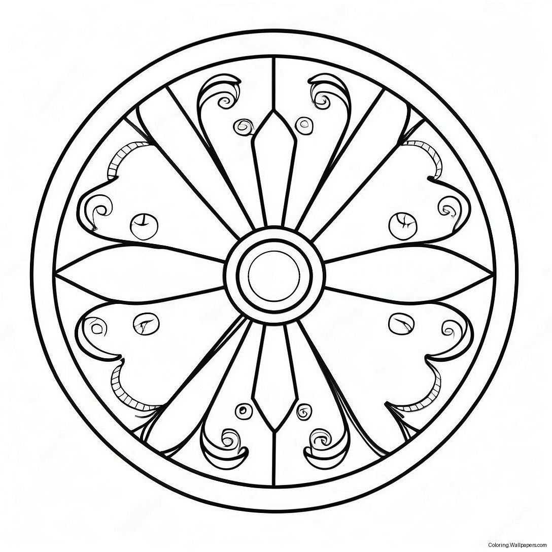 Colorful Spin Wheel Coloring Page 22089