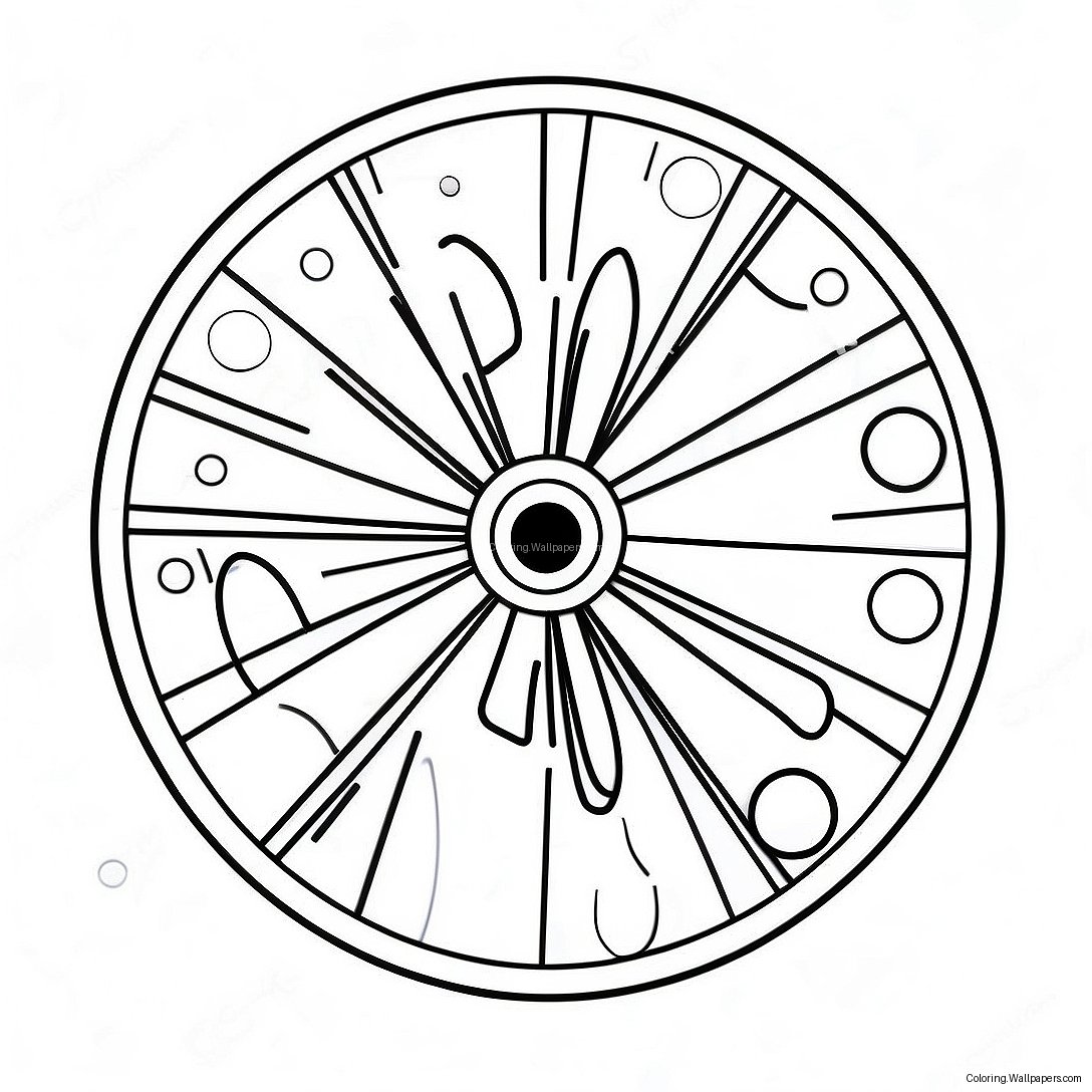 صفحة تلوين عجلة الدوران الملونة 22091