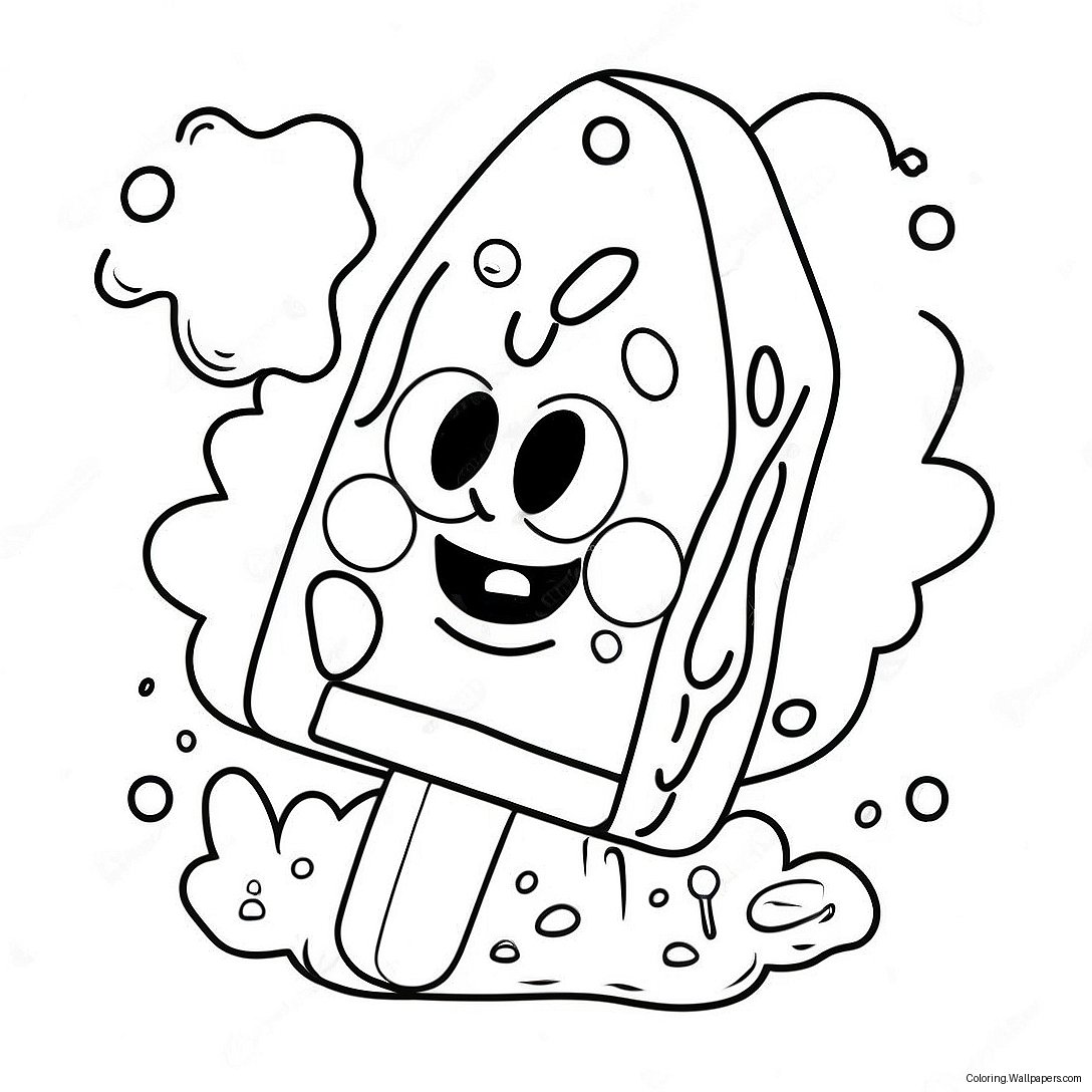 Colorful Spongebob Popsicle In The Sun Coloring Page 56455