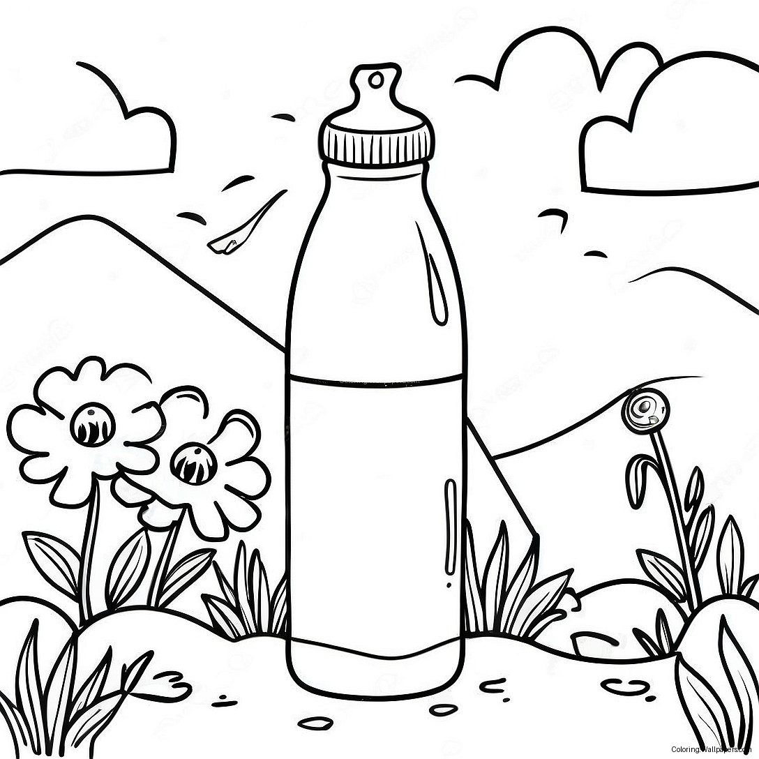 Colorful Stanley Water Bottle In Nature Coloring Page 24382