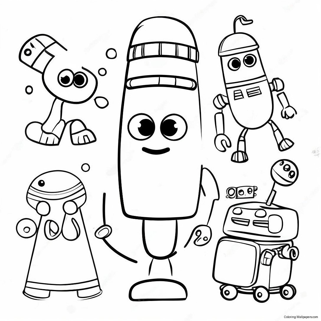 Página Para Colorear De La Colorida Aventura De Storybots 8306