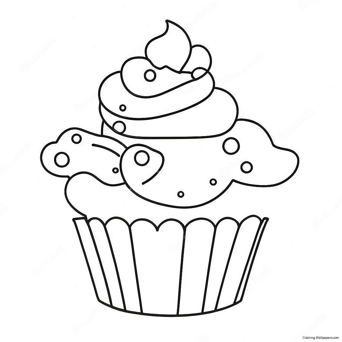 Colorful Sugar Rush Cupcakes Coloring Page 33410