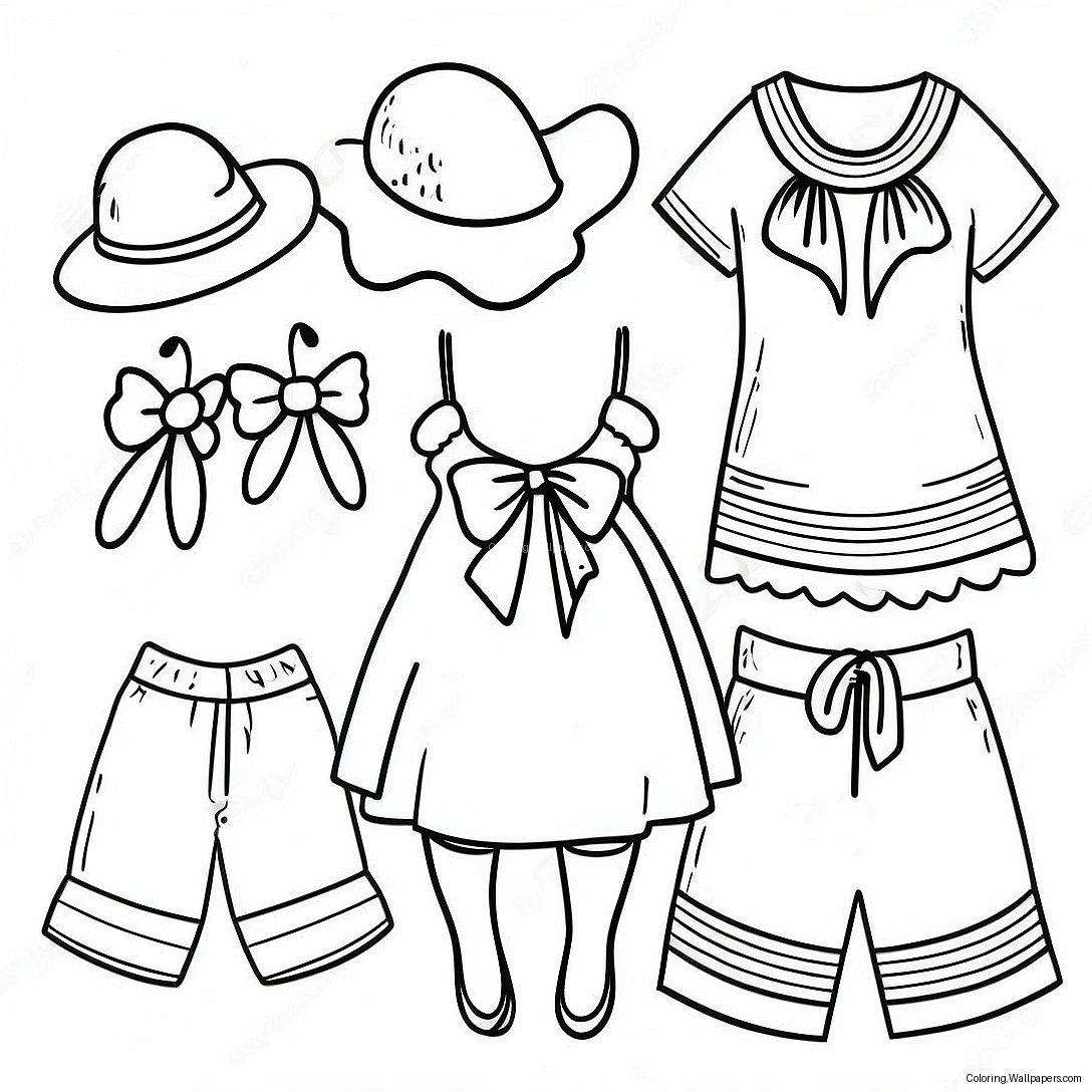 Colorful Summer Outfits Coloring Page 29835