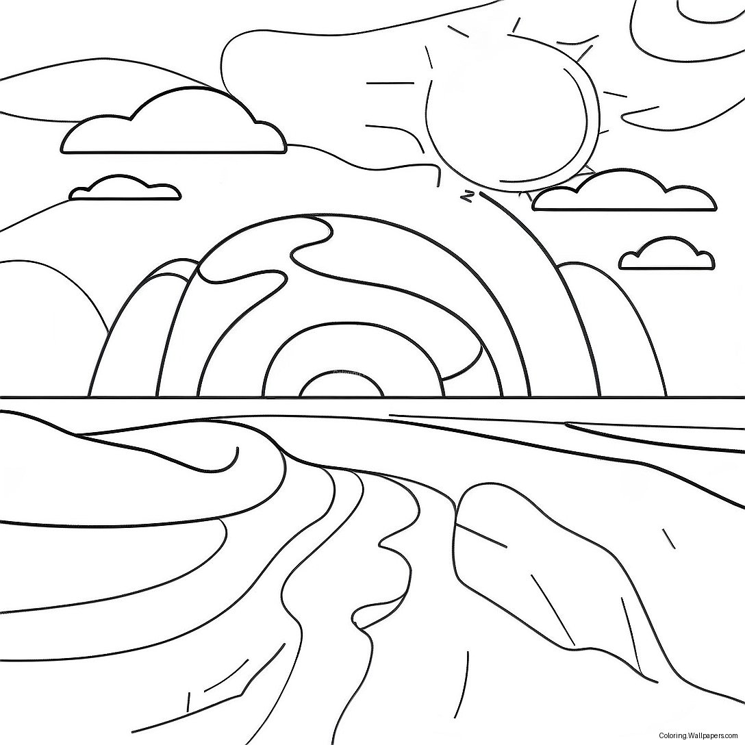 Colorful Sunset Sky Coloring Page 10246