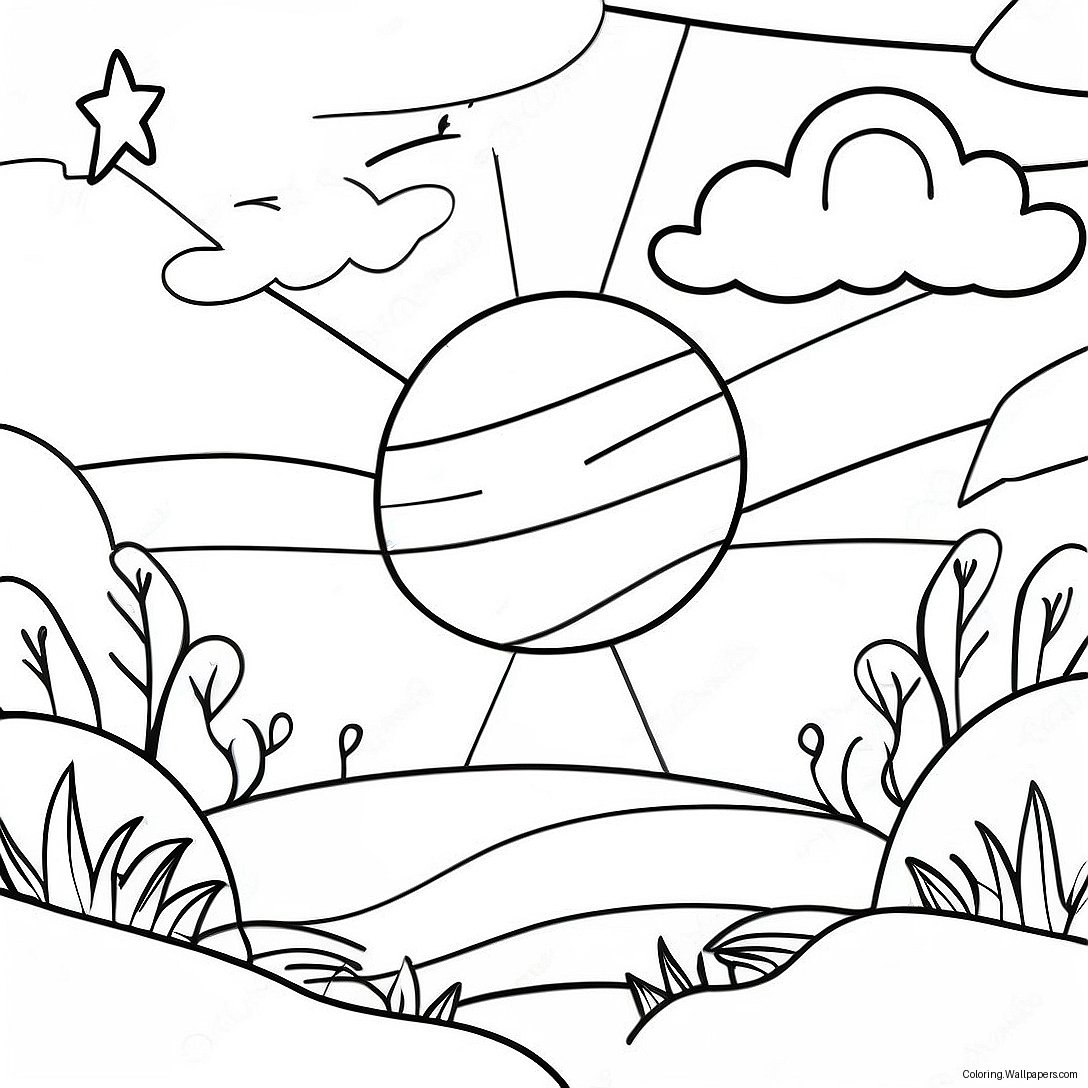 Colorful Sunset Sky Coloring Page 10247