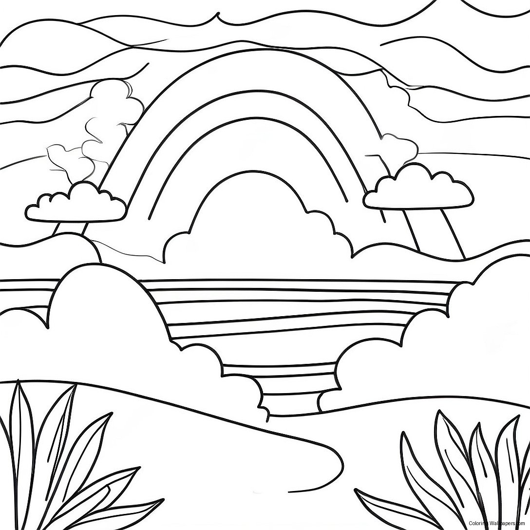 Colorful Sunset Sky Coloring Page 10248