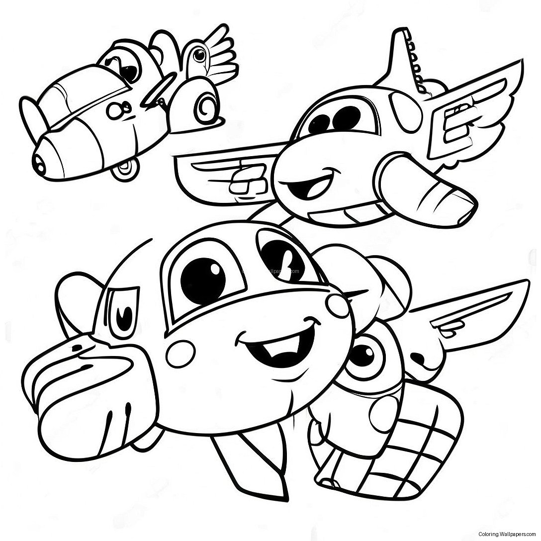 Pagini De Colorat Cu Personaje Colorate Din Super Wings 7649