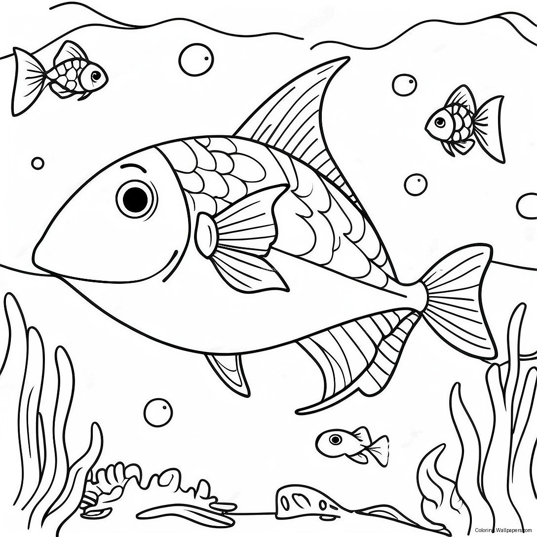 Colorful Swordfish Underwater Scene Coloring Page 28453