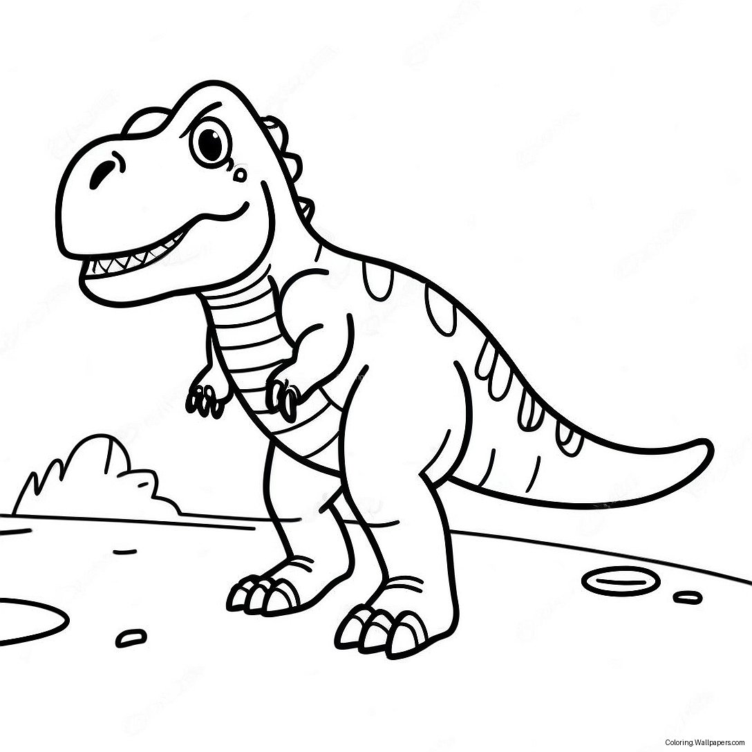 Colorful T-Rex In Ark Coloring Page 52837