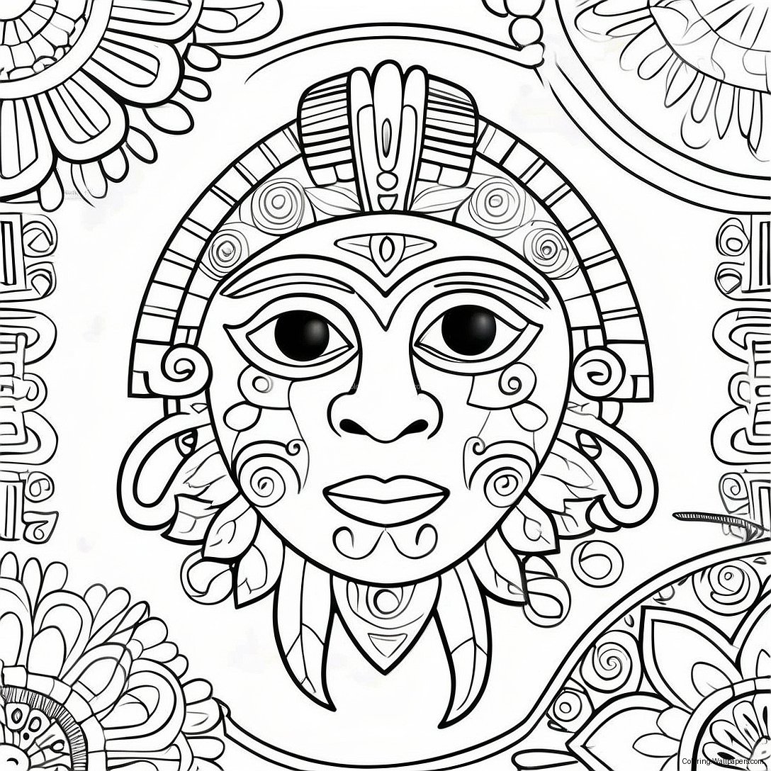 Página Para Colorir De Símbolos Taino Coloridos 49308