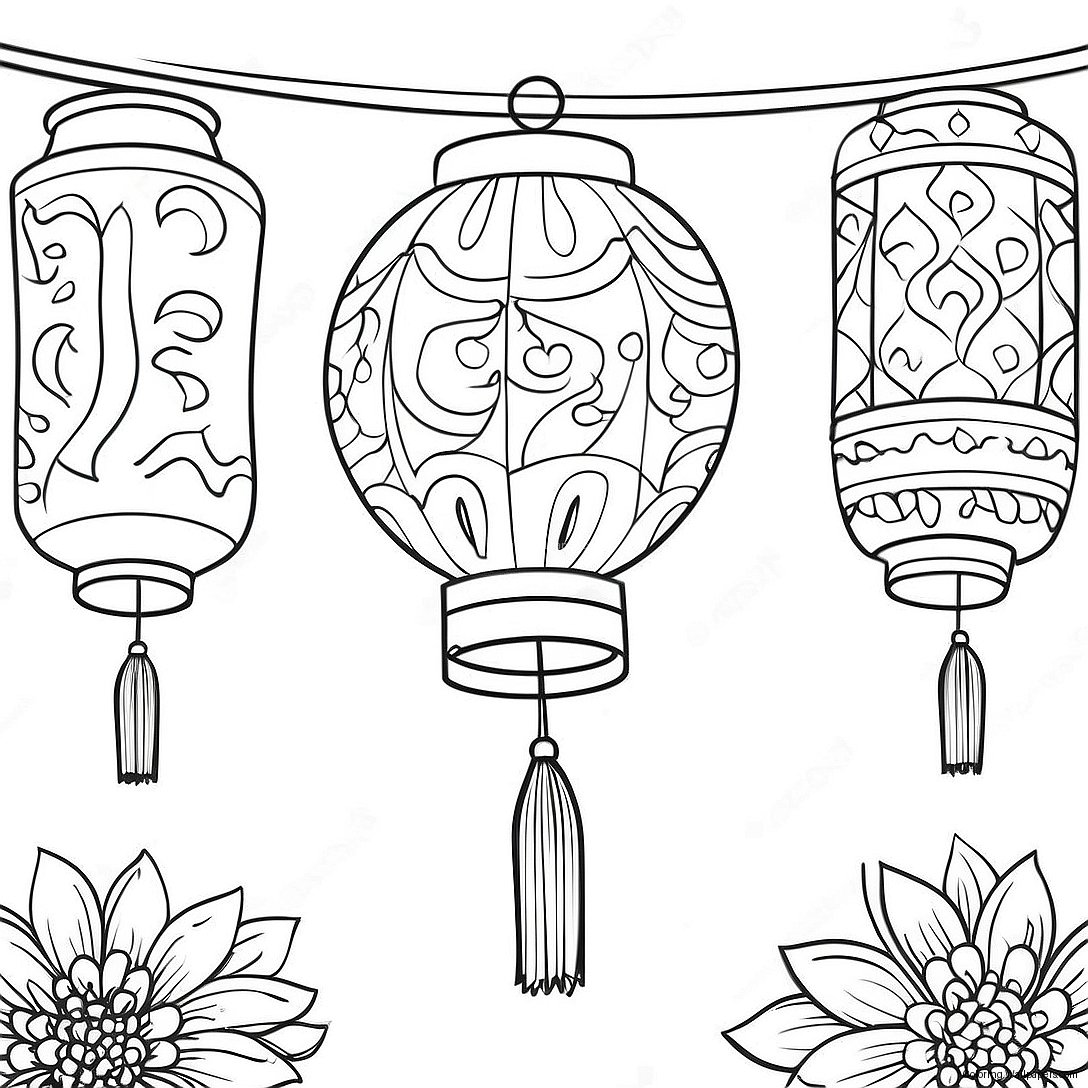 Colorful Taiwan Lantern Festival Coloring Page 52190