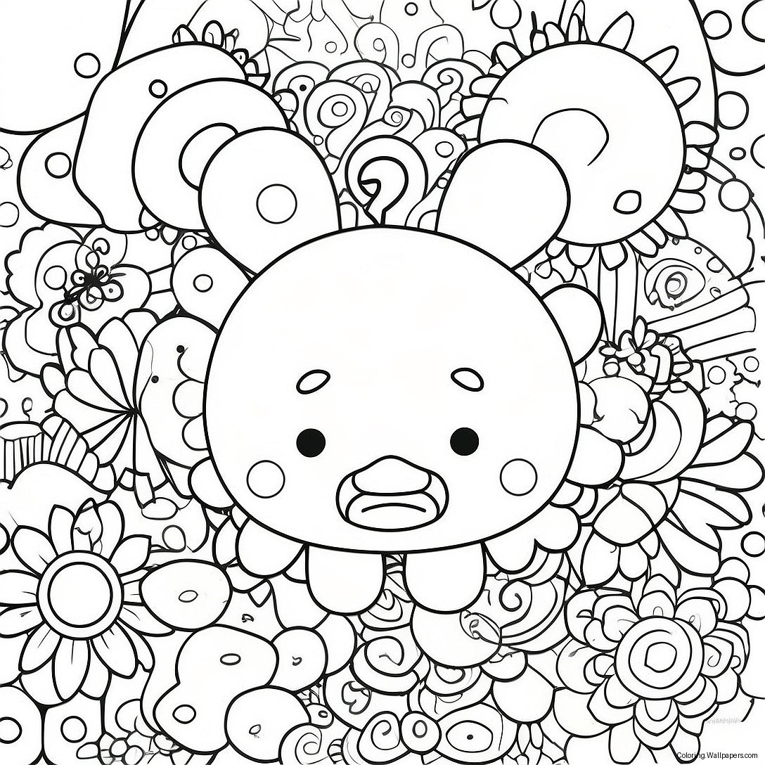 Färgglad Takashi Murakami Karaktär Målarbok 35078